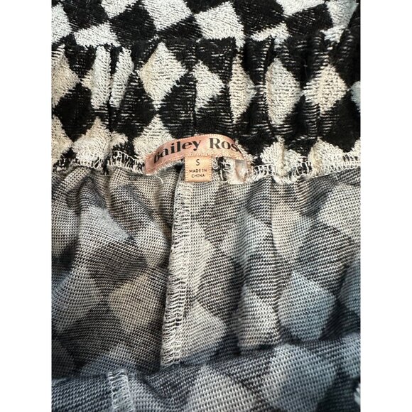 Bailey Rose Black and White Checkered Terry Short Set Size Small - Picture 9 of 10